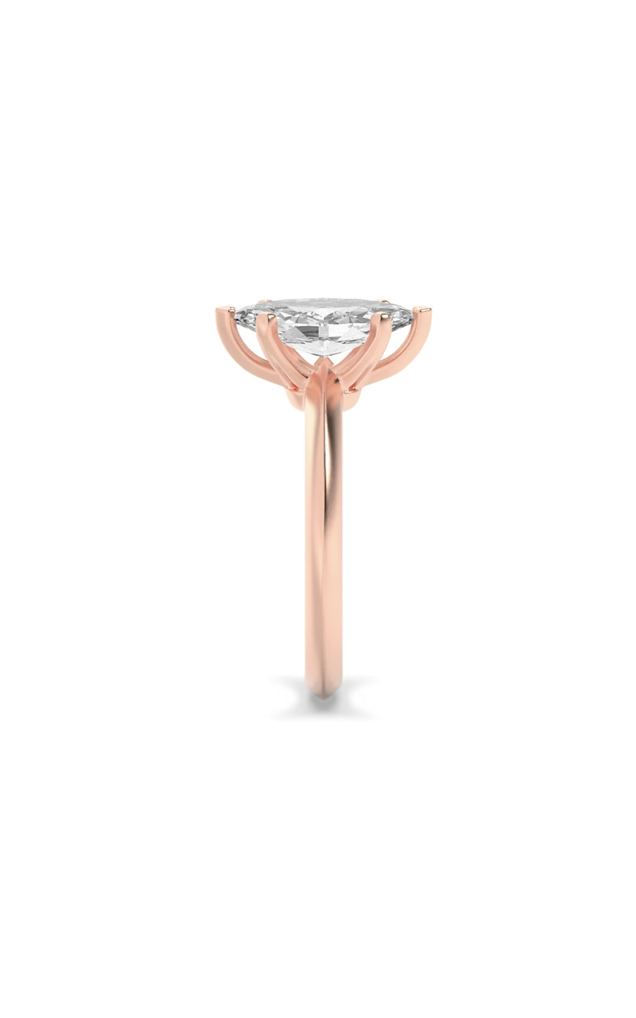 2Cttw Marquise Shaped Lab Grown Diamond (G/VS) Knife Edge Shank Solitaire Engagement Ring in 14K Gold