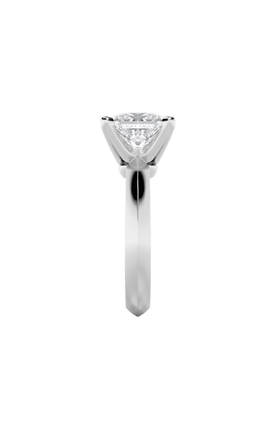 2Cttw Princess Shaped Lab Grown Diamond (F/VS) Knife Edge Shank Solitaire Engagement Ring in 14K Gold