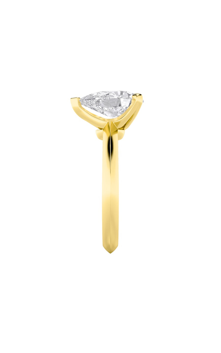 2Cttw Pear Shaped Lab Grown Diamond (F/VS) Knife Edge Shank Solitaire Engagement Ring in 14K Gold
