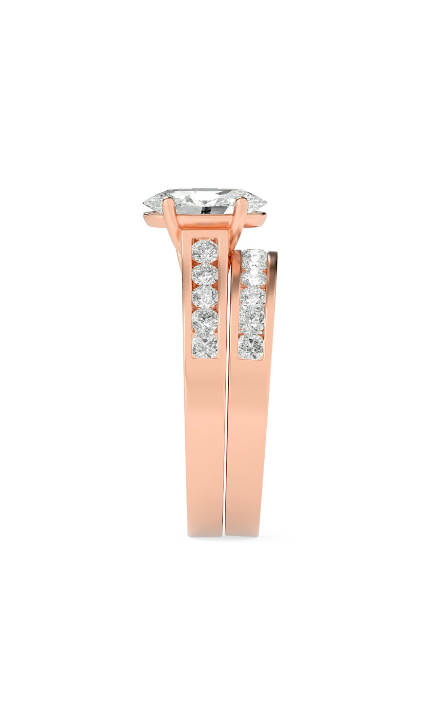 2Cttw Oval Shaped Lab Grown Diamond (G/VS) Channel Set Bridal Engagement Ring in 10K Gold