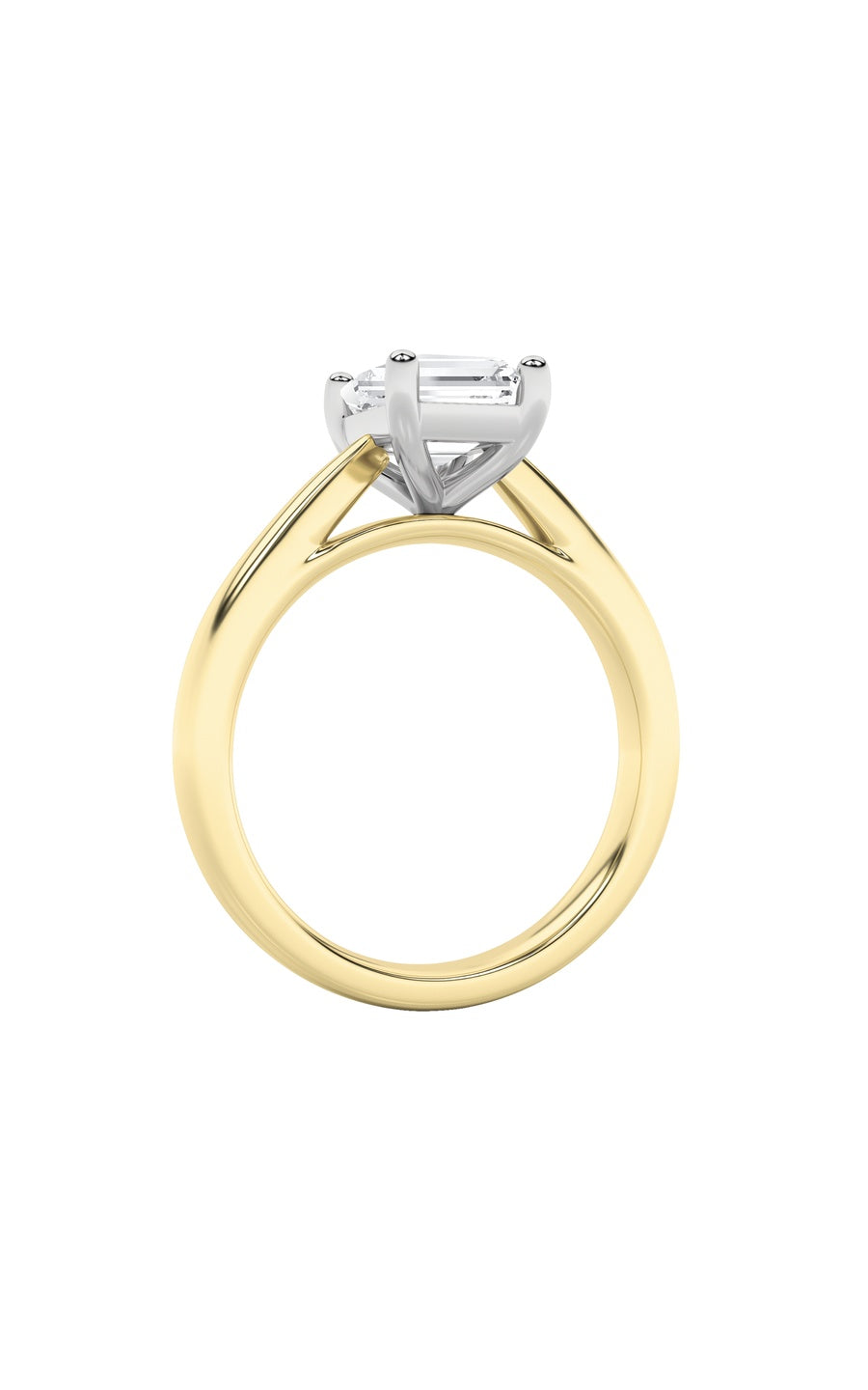 2Cttw Emerald Shaped Lab Grown Diamond (F/VS) Classic Shank Solitaire Engagement Ring in 14K Gold