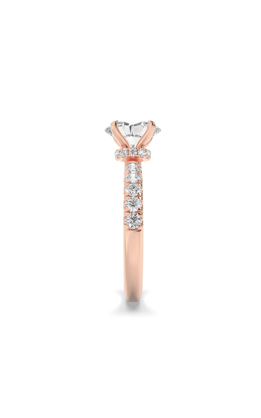 2Cttw Oval Shaped Lab Grown Diamond (F/VS) HiddenHalo Accented Ring in 14K Gold
