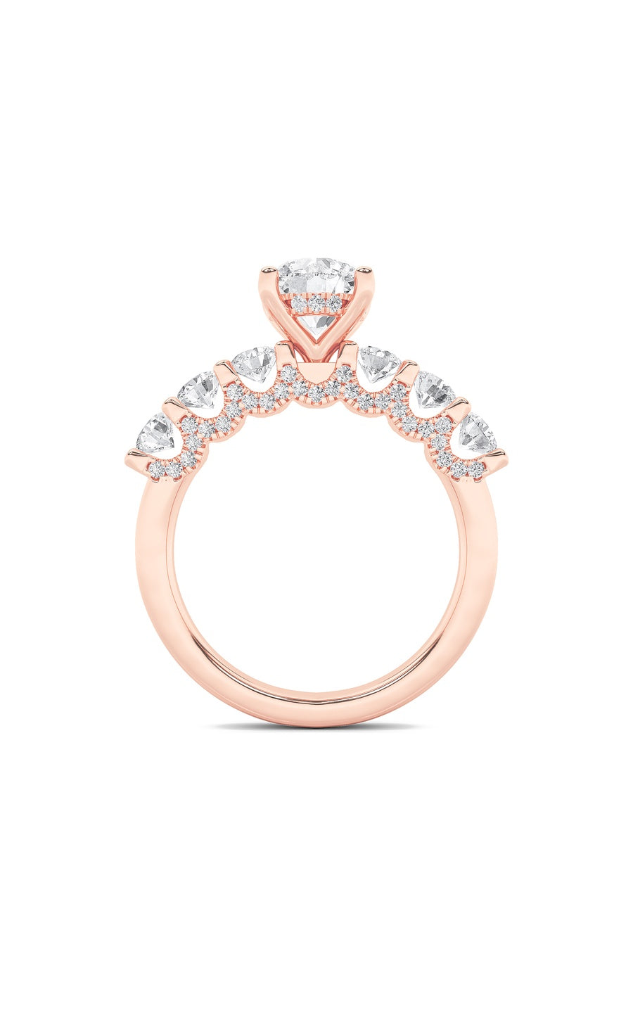 2.5Cttw Round Shaped Lab Grown Diamond (F/VS) Accented Double Halo Set of Band and Ring in 14K Gold