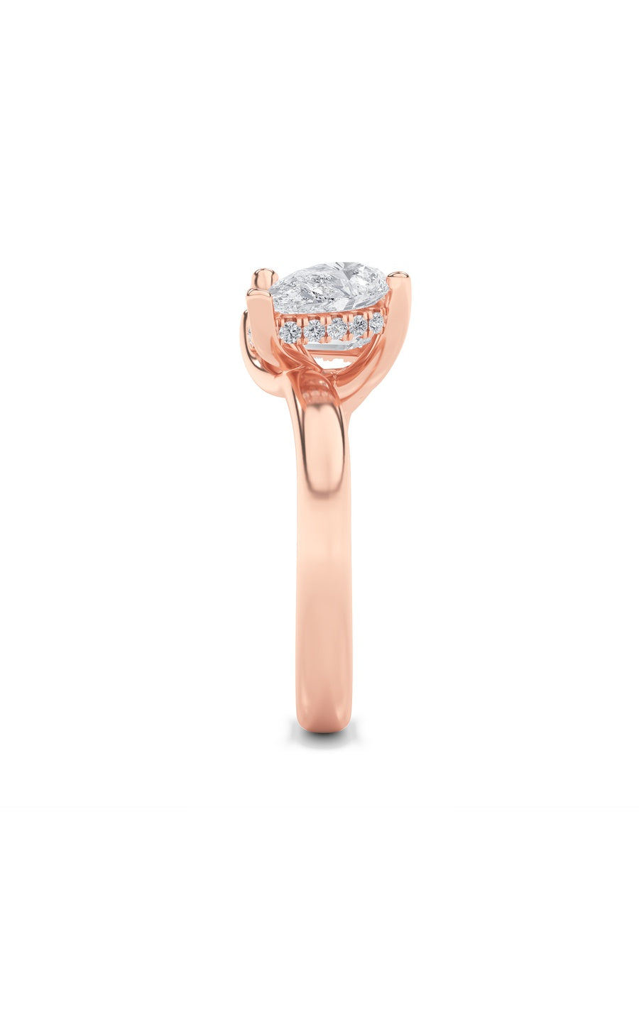 3Cttw Emerald Shaped Lab Grown Diamond (F/VS) Toiet Moi Engagement Ring in 14K Gold