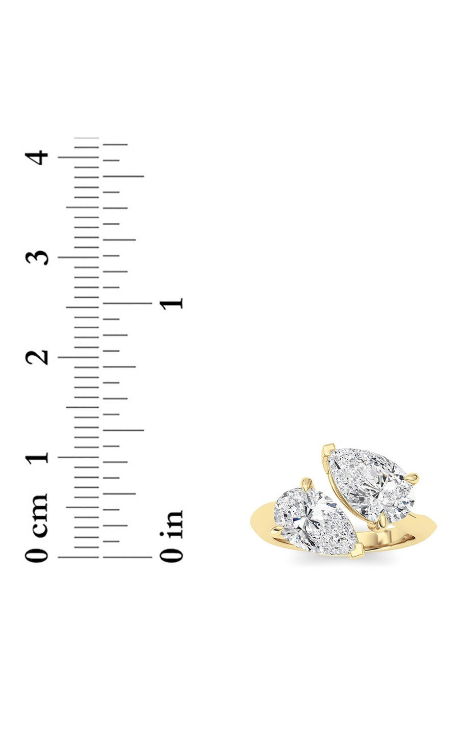 3Cttw Pear Shaped Lab Grown Diamond (G/VS) Toi etMoi Engagement Ring in 14K Gold