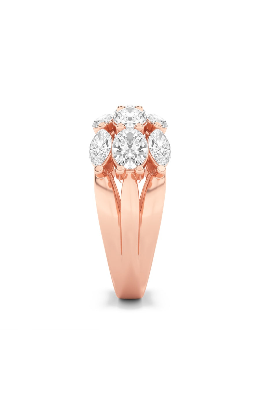 3Cttw Oval Shaped Lab Grown Diamond (F/VS) Multi Stone Band Ring in 14K Gold