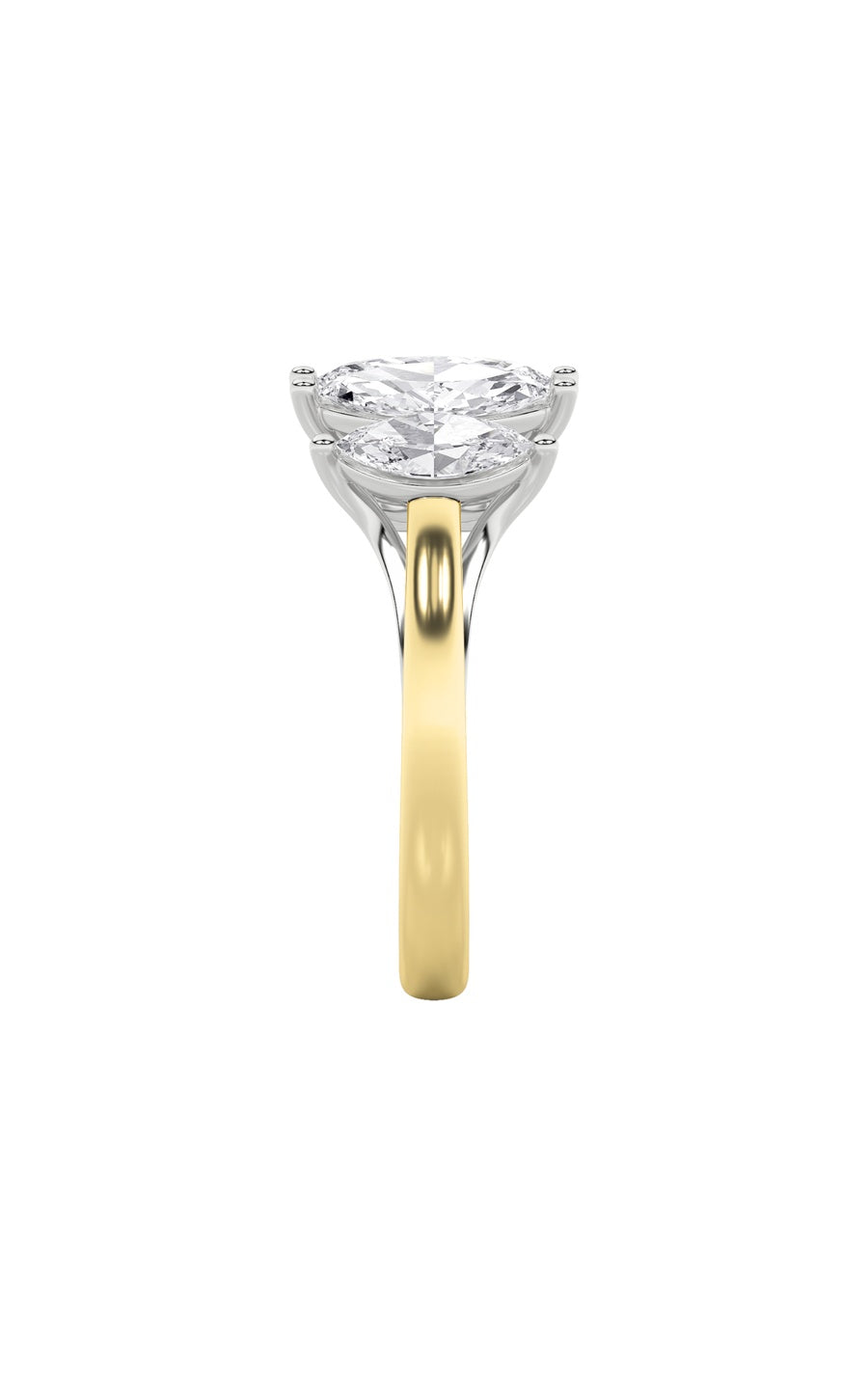 2.5CTW Marquise Shaped Lab Grown Diamond (F/VS) Five Stone Ring in 14K Gold