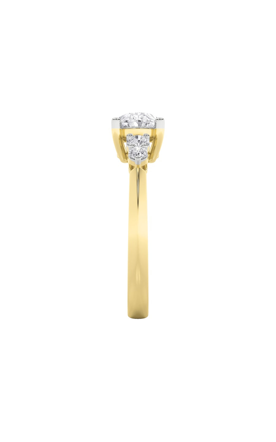 1.5Cttw Oval Shaped Lab Grown Diamond (F/VS) EastWest Five Stone Ring in 14K Gold