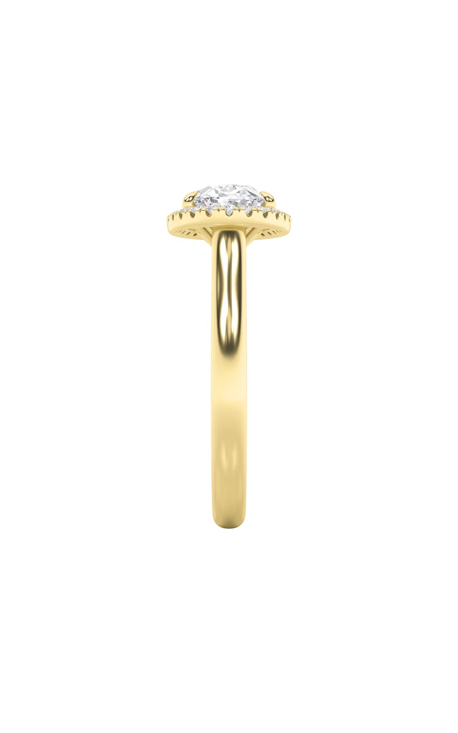 2Cttw Oval Shaped Lab Grown Diamond (F/VS) East West Accented Solitaire Ring in 14K Gold