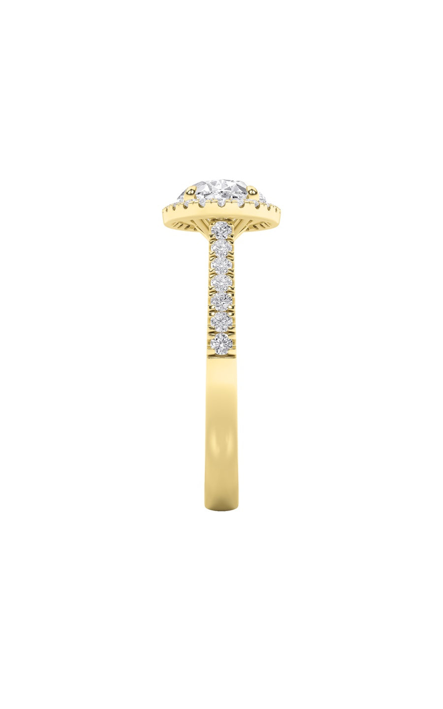 2Cttw Oval Shaped Lab Grown Diamond (F/VS) East West Accented Solitaire Ring in 14K Gold