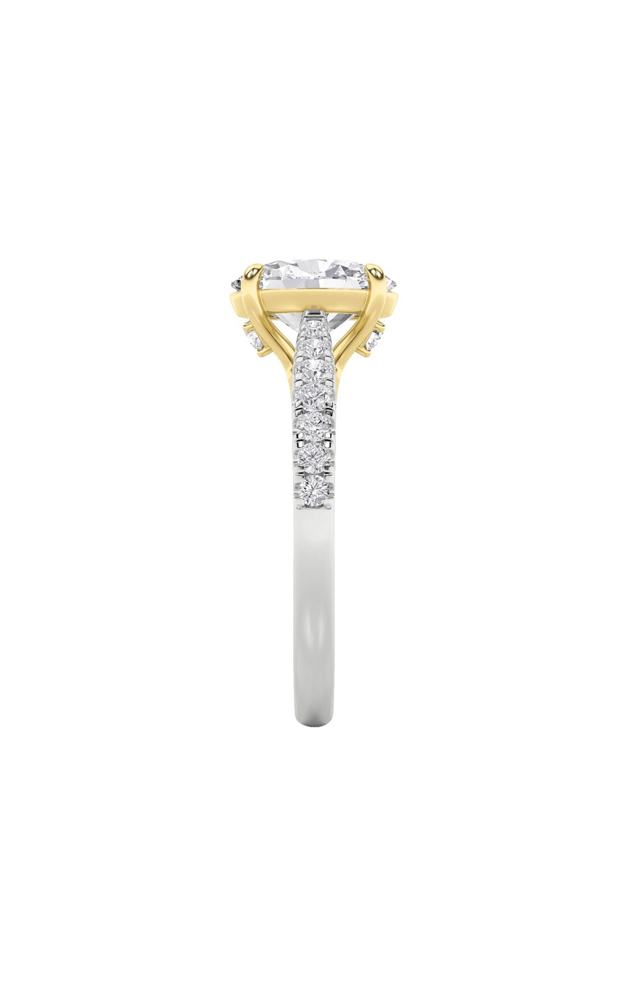 2Cttw Oval Shaped Lab Grown Diamond (F/VS) Solitaire Engagement Ring in 14K Gold