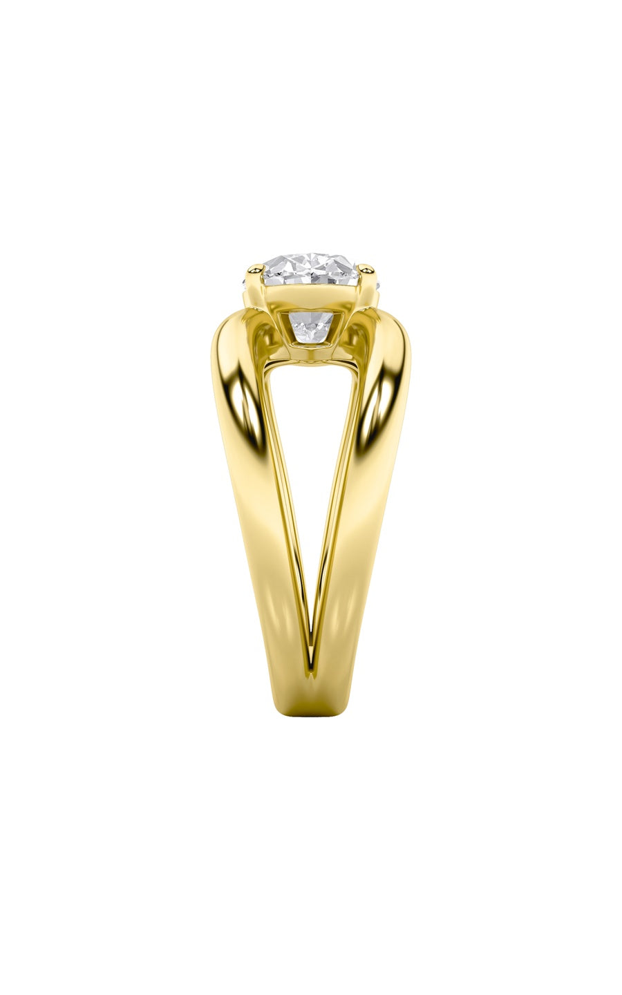 2Cttw Oval Shaped Lab Grown Diamond (F/VS) East West Solitaire Ring in 14K Gold