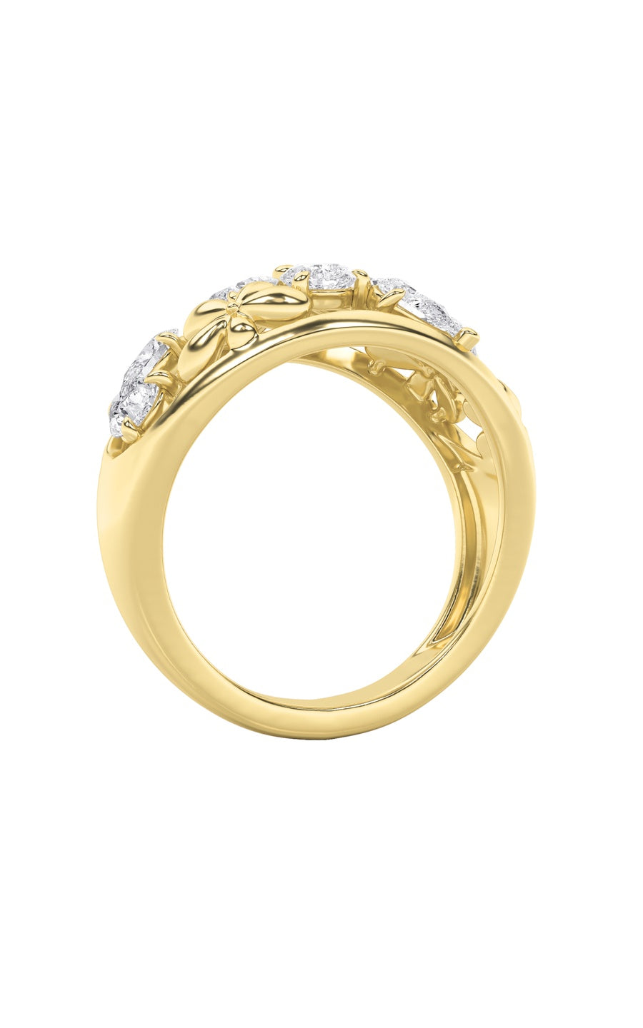 2.5Cttw Pear Shaped Lab Grown Diamond (G/VS) Fashion Ring in 14K Gold