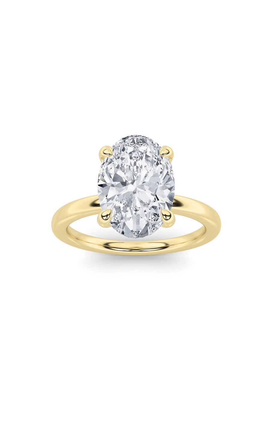 5Cttw Oval Shaped Lab Grown Diamond Classic Solitaire Ring in 14K Gold (F/VS)