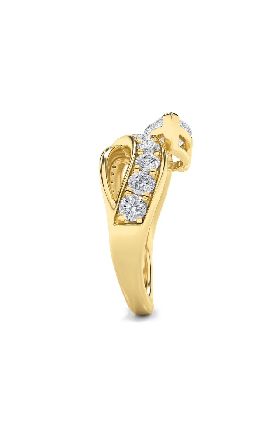 2Cttw Pear Shaped Lab Grown Diamond (G/VS) Ring in14K Gold