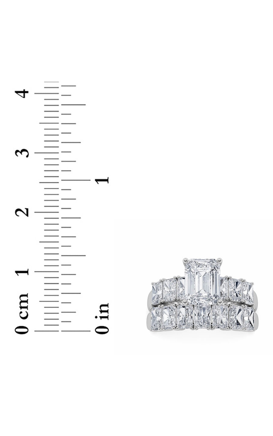 3.5Cttw Radiant Shaped Lab Grown Diamond (G/VS) Bridal Set with Matching Band and Ring in 14K Gold