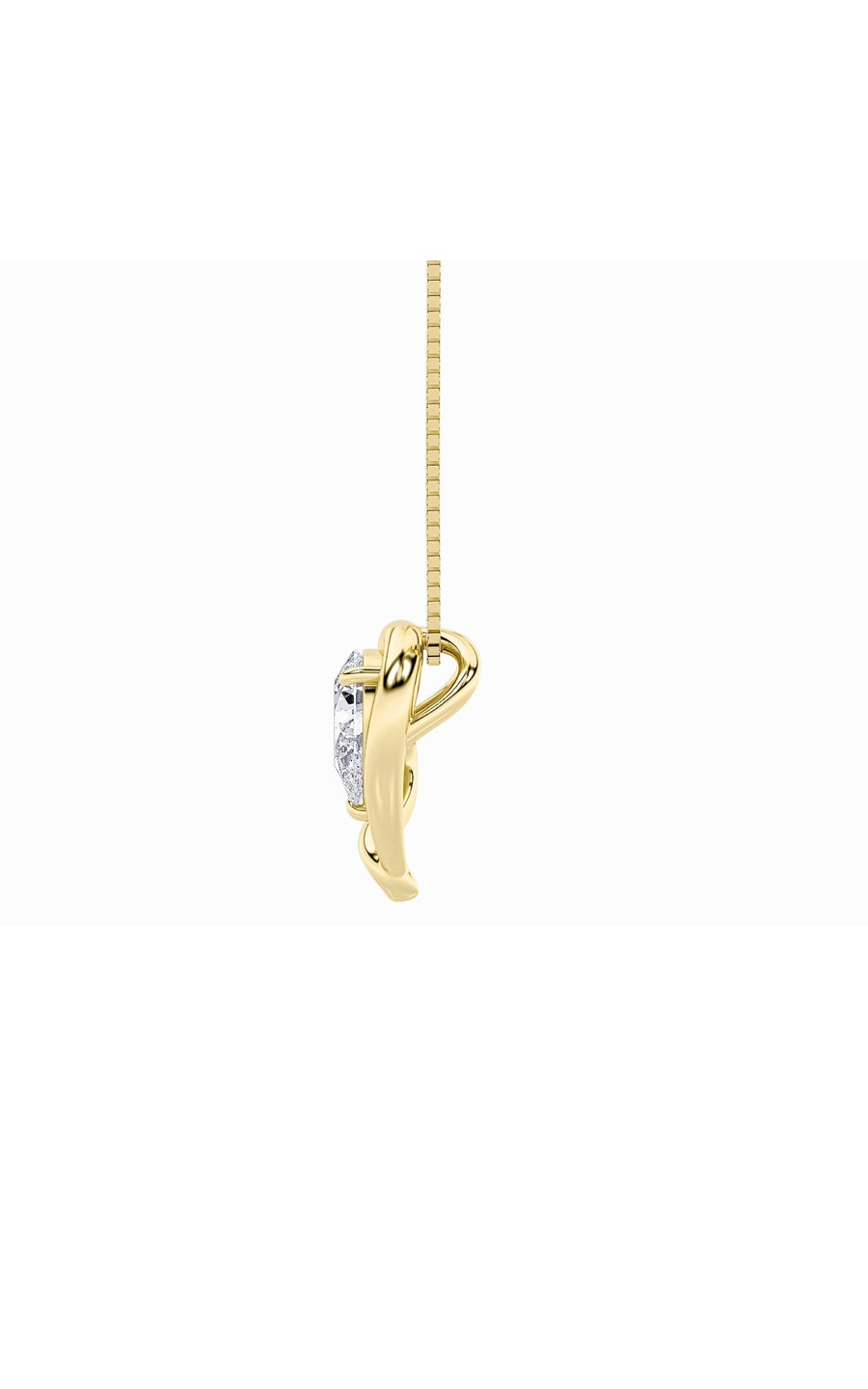 0.5Cttw Pear Shaped Lab Grown Diamond (F/VS) HeartPendant in 14K White Gold