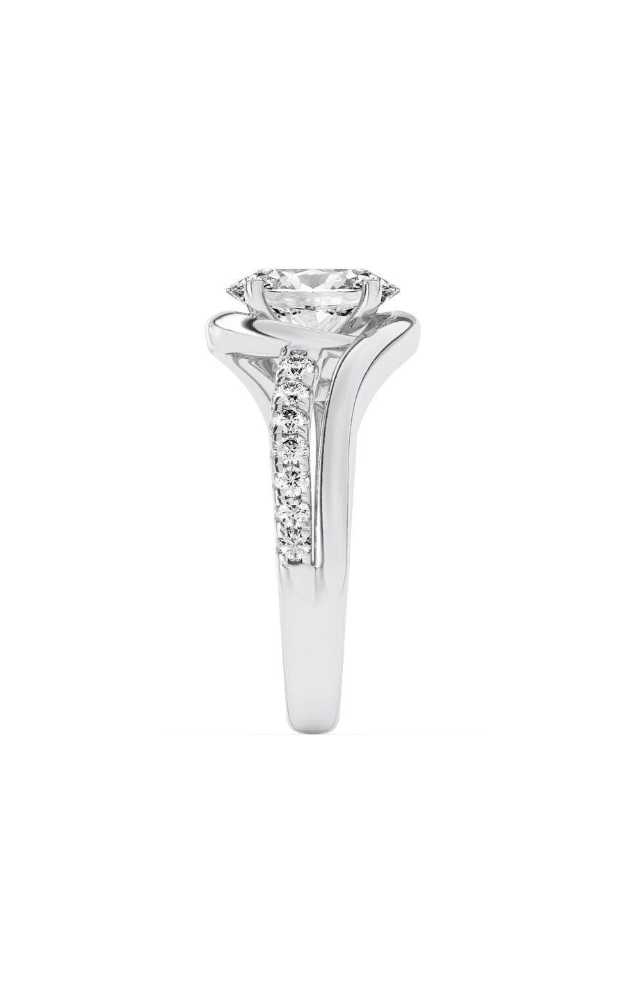 3.5Cttw Oval Shaped Lab Grown Diamond (F/VS) Swirl Shank Accented Engagement RING in 14K Gold
