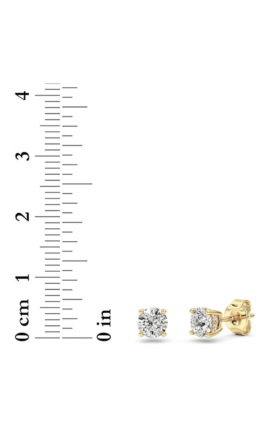 1Cttw Round Shaped Lab Grown Diamond (F/VS) Hidden Halo Stud Earrings in 14K Gold