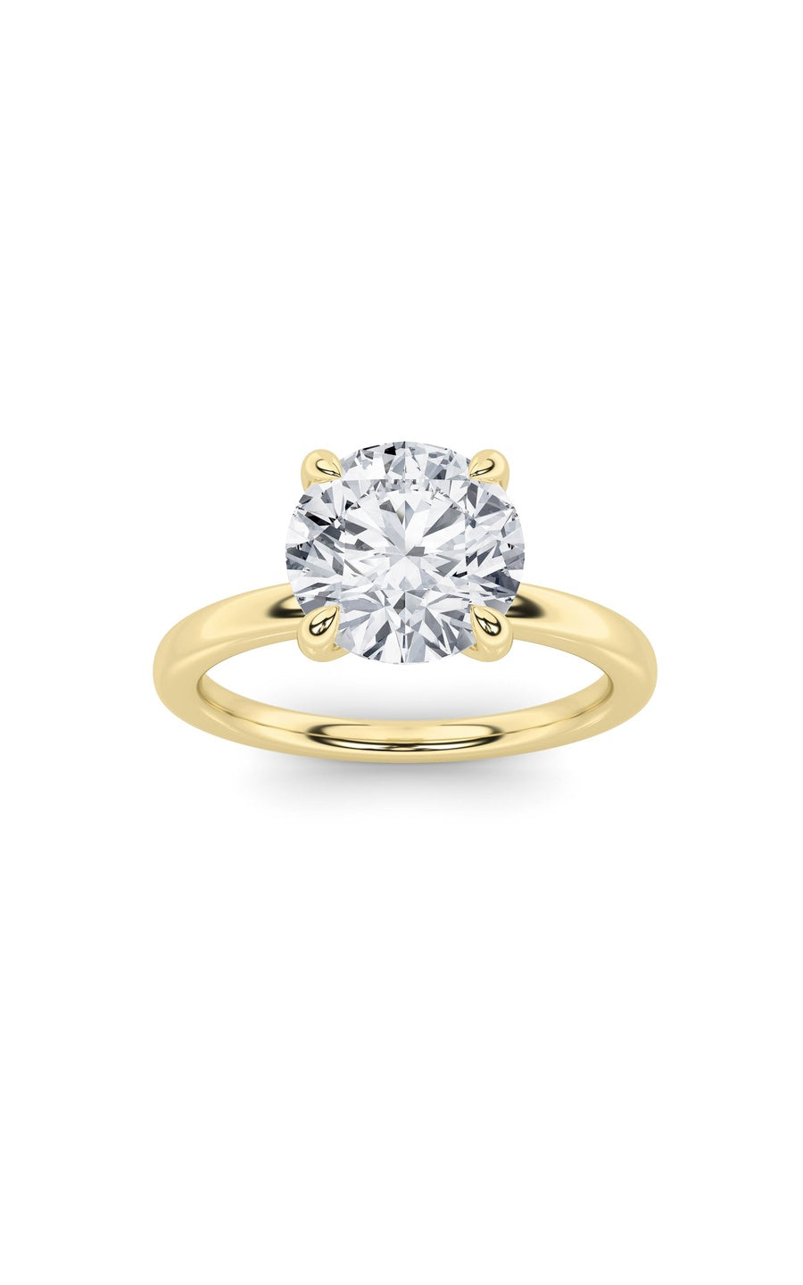 1Cttw Round Shaped Lab Grown Diamond Classic Solitaire Ring in 14K Gold (F/VS)