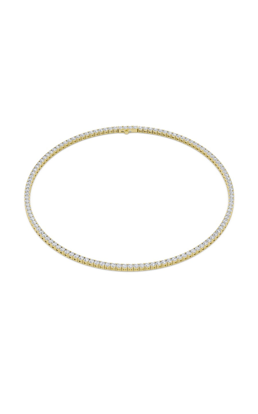 24.2Cttw Round Shaped Lab Grown Diamond Tennis Necklace in 14K Gold (F/VS)
