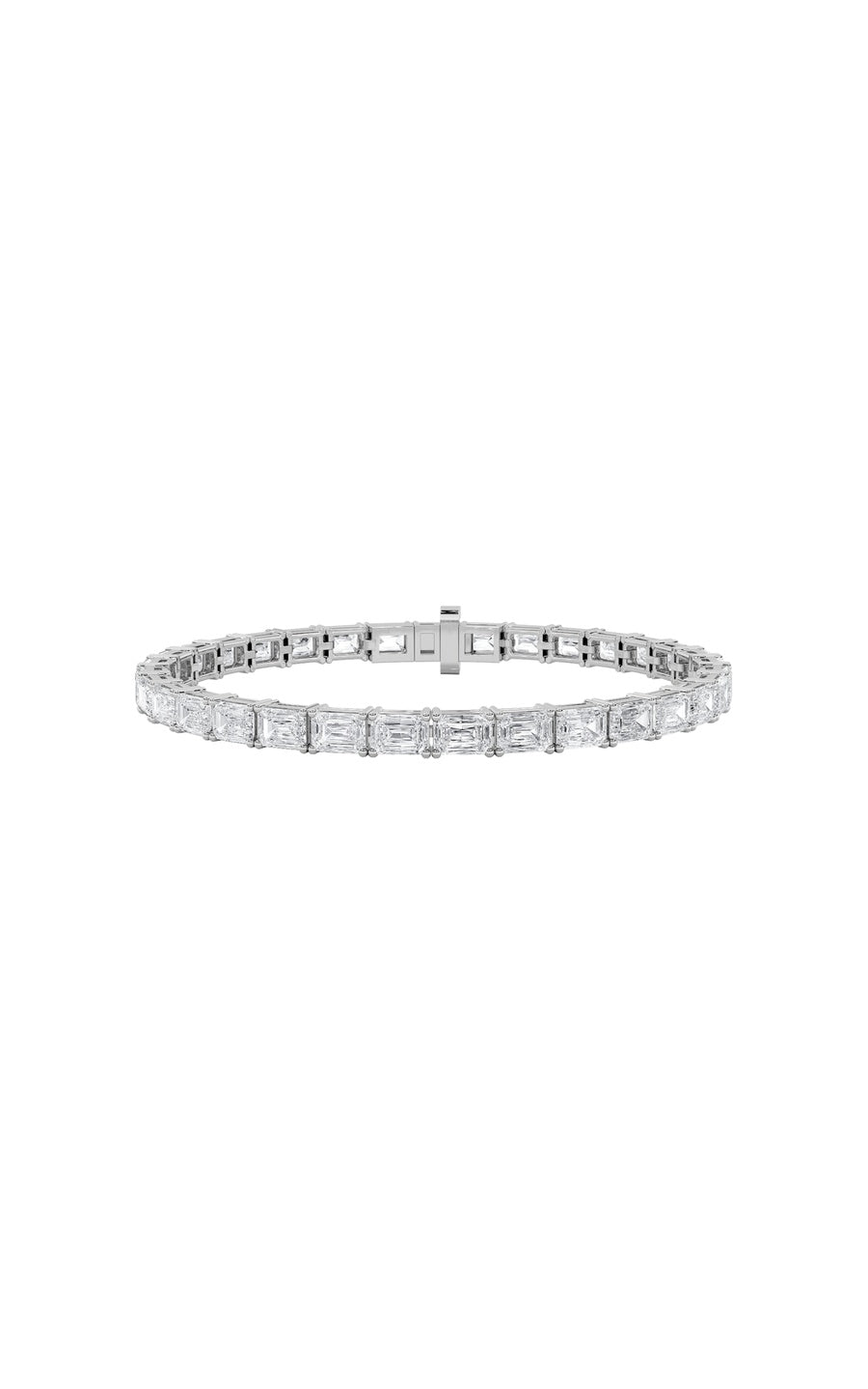 5.25Cttw Emerald Shaped Lab Grown Diamond East & West Bracelet in 14K Gold (F/VS)