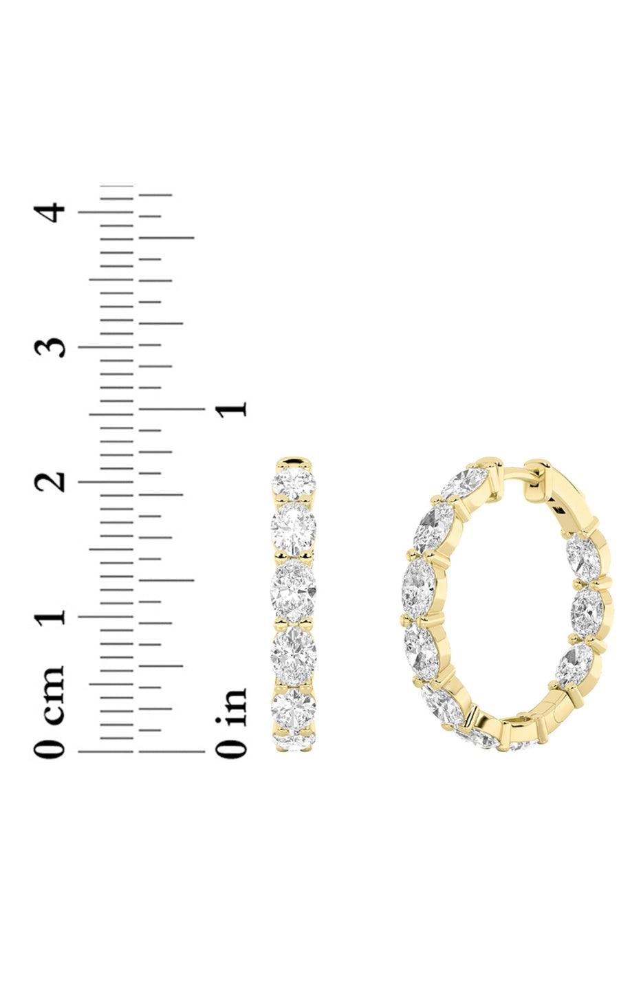 6Cttw Oval Shaped Lab Grown Diamond Inside Out Hoop Earrings in 14K Gold (F/VS)