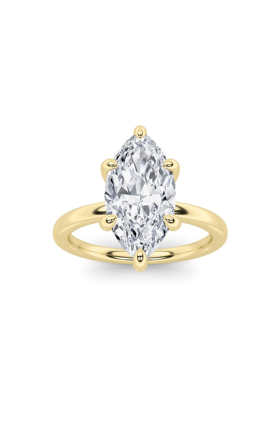1.5Cttw Marquise Shaped Lab Grown Diamond ClassicSolitaire Ring in 14K Gold (F/VS)