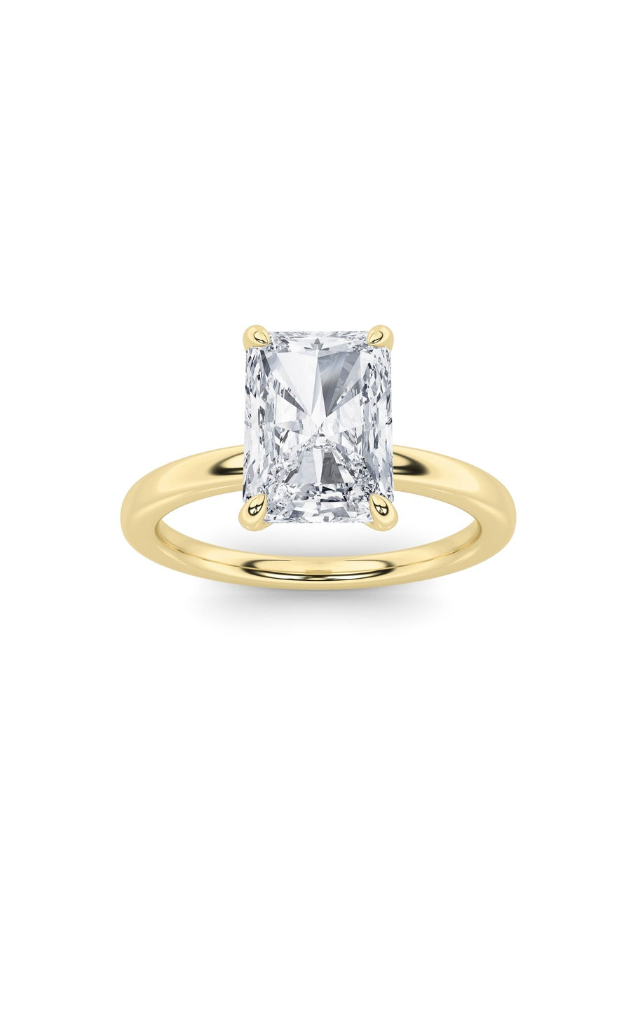 1.5Cttw Radiant Shaped Lab Grown Diamond Classic Solitaire Ring in 14K Gold (F/VS)