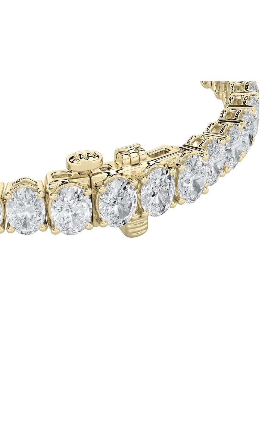 15Cttw Oval Shaped Lab Grown Diamond North South Bracelet in 14K Gold (F/VS)