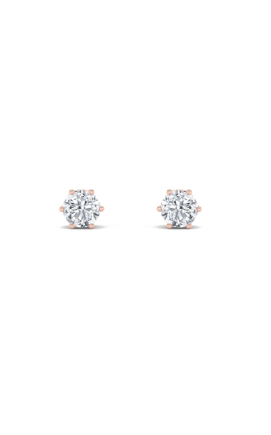 2Cttw Round Shaped Lab Grown Diamond (F/VS) TulipHead Stud Earrings in 14K Gold