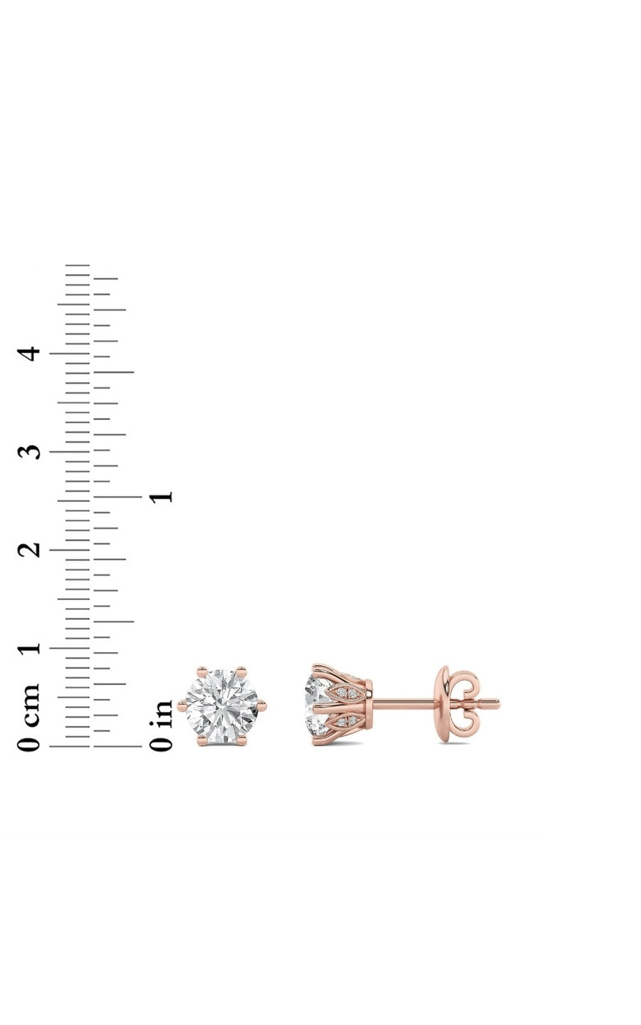 2CTW Round Shaped Lab Grown Diamond (F/VS) Tulip Head Stud Earrings in 14K Gold