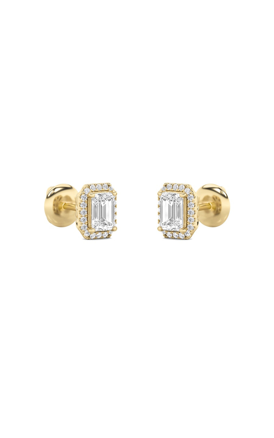 2Cttw Radiant Shaped Lab Grown Diamond (F/VS) Earrings in 14K Gold