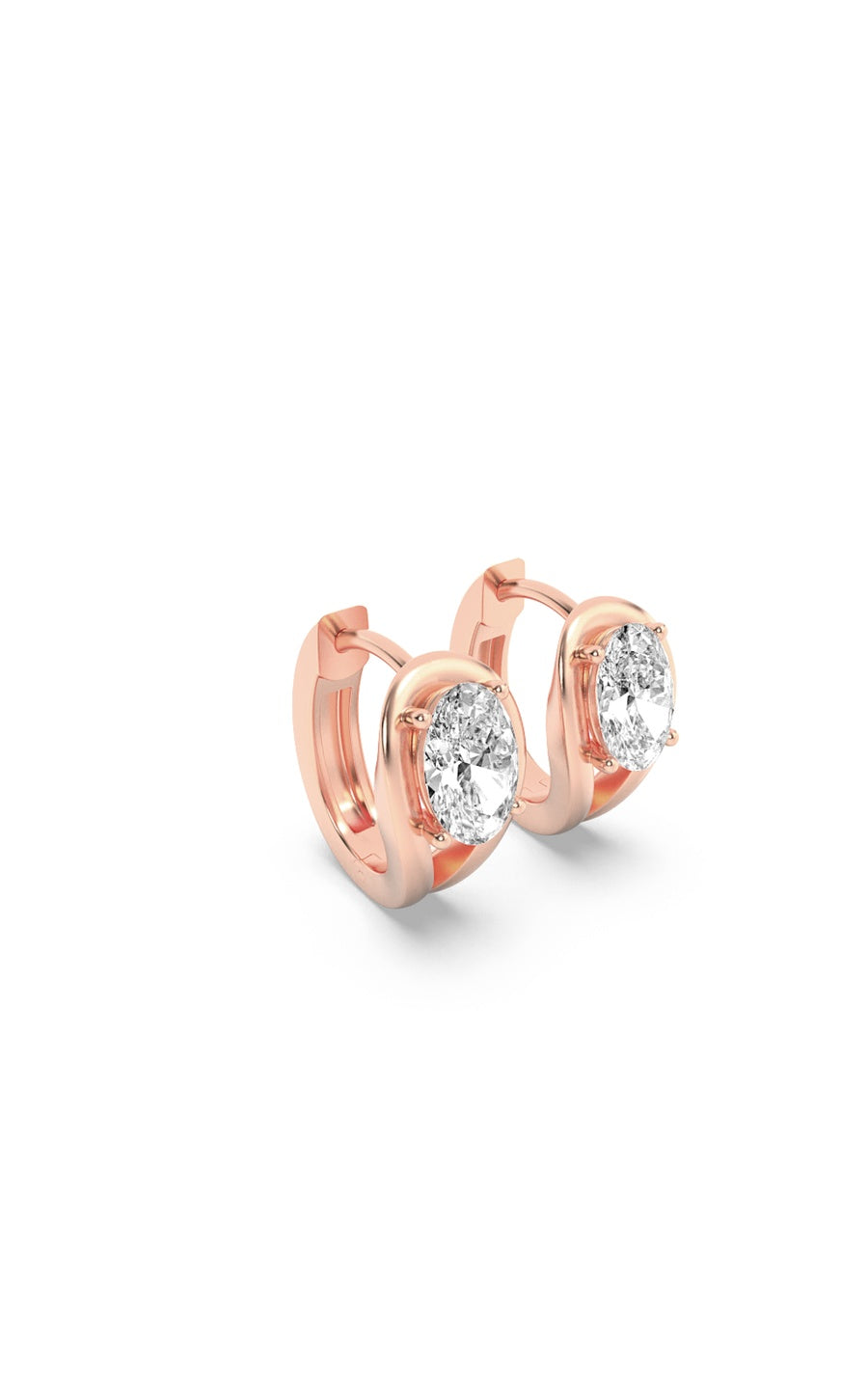 1.5Cttw Oval Shaped Lab Grown Diamond (F/VS) Fashion Earrings in 14K Gold