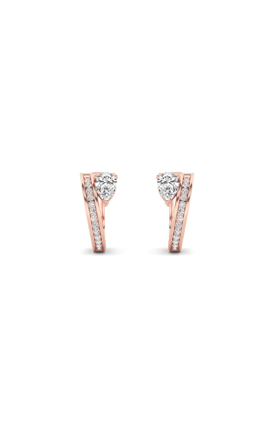 1.25Cttw Pear Shaped Lab Grown Diamond (F/VS) Fashion Earrings in 14K Gold