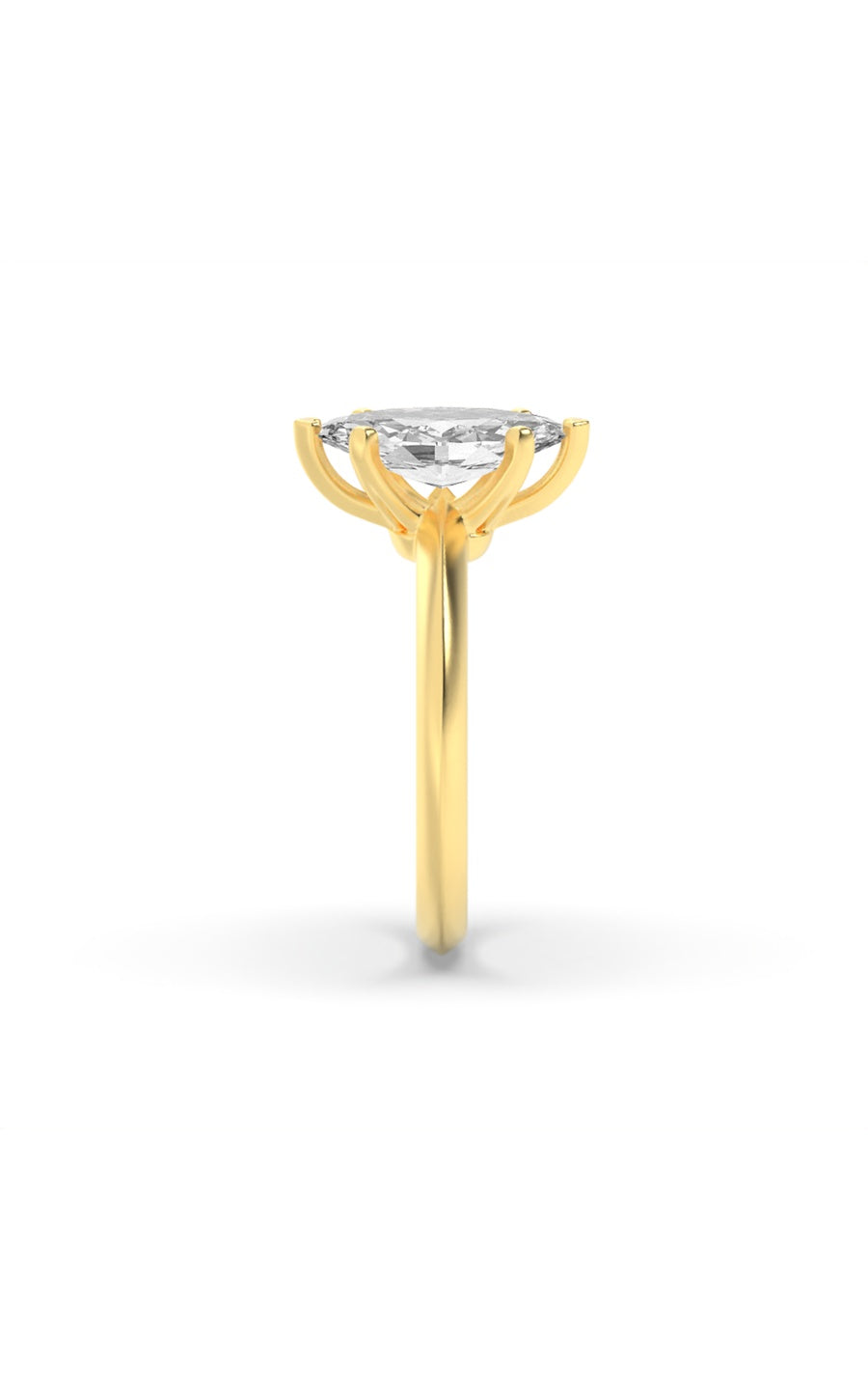 1.5Cttw Marquise Shaped Lab Grown Diamond (F/VS) Knife Edge Shank Solitaire Engagement Ring in 14K Gold