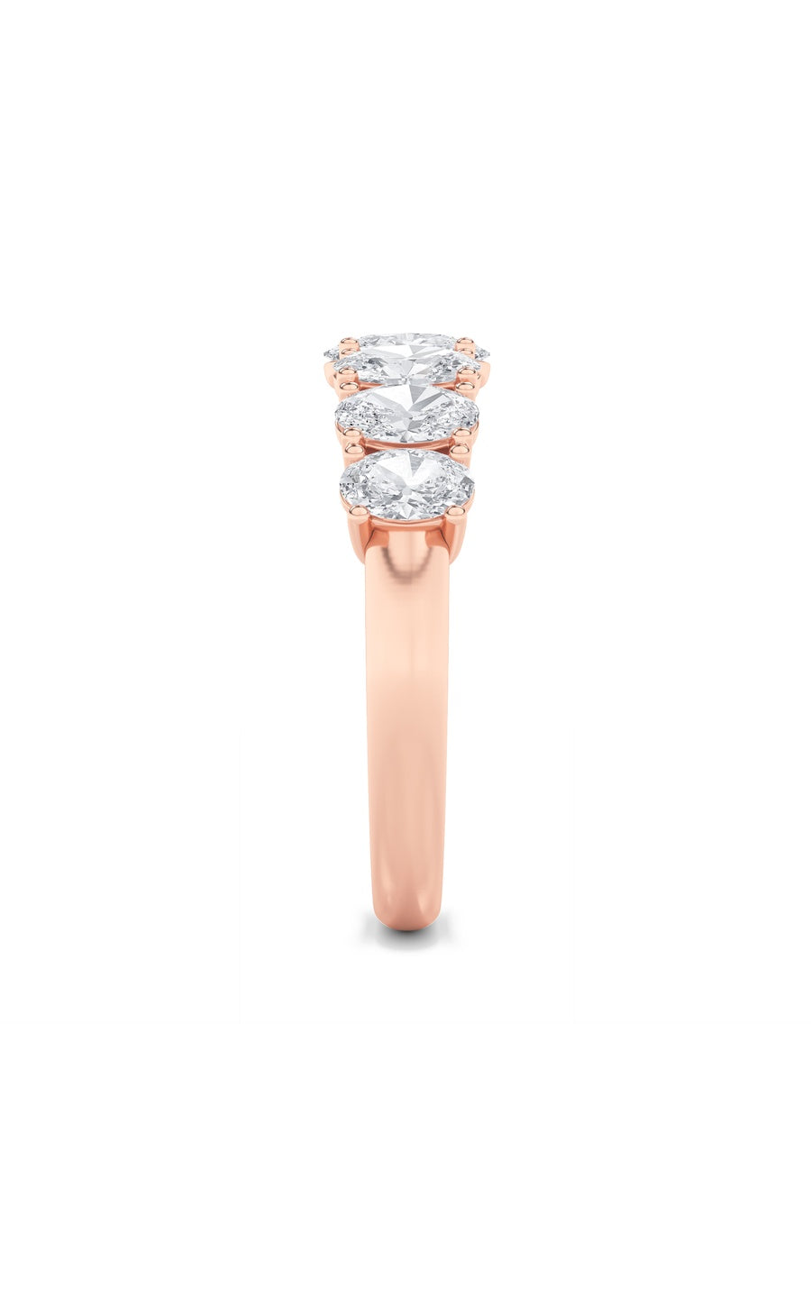 2Cttw Oval Shaped Lab Grown Diamond (F/VS) Seven Stone Band Ring in 14K Gold