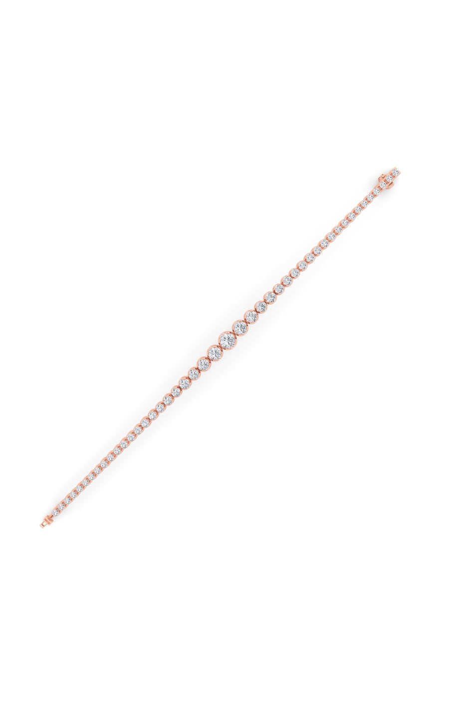 5Cttw Round Shaped Lab Grown Diamond (F/VS) Graduating Tennis Bracelet in 14K Gold
