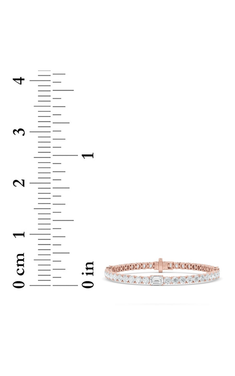 10CTW Emerald Shaped Lab Grown Diamond (F/VS) East West Station Bracelet in 14K Gold
