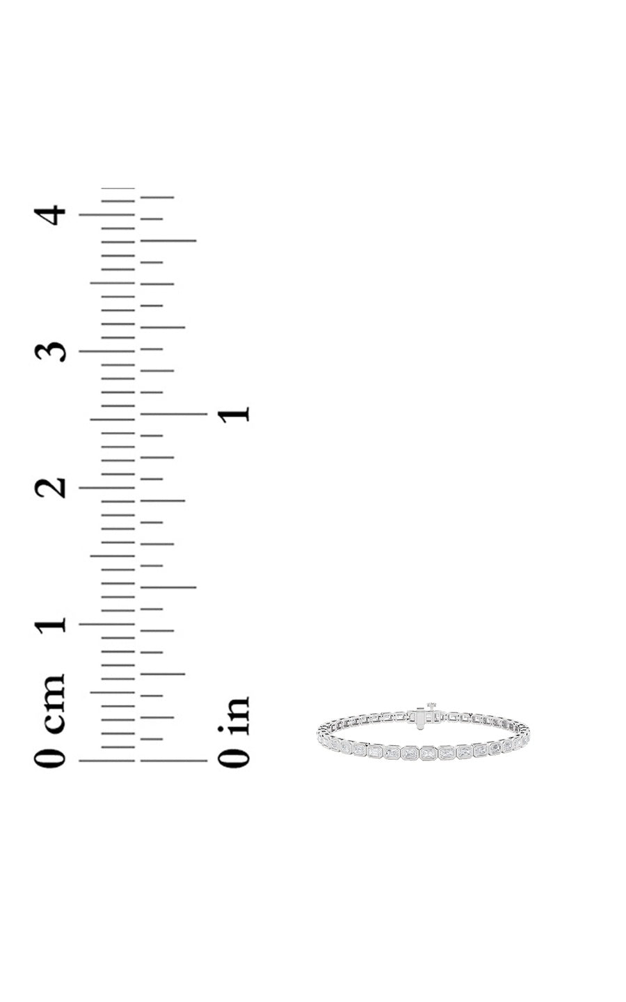 8Cttw Emerald Shaped Lab Grown Diamond (F/VS) EastWest Bezel Set Bracelet in 14K Gold