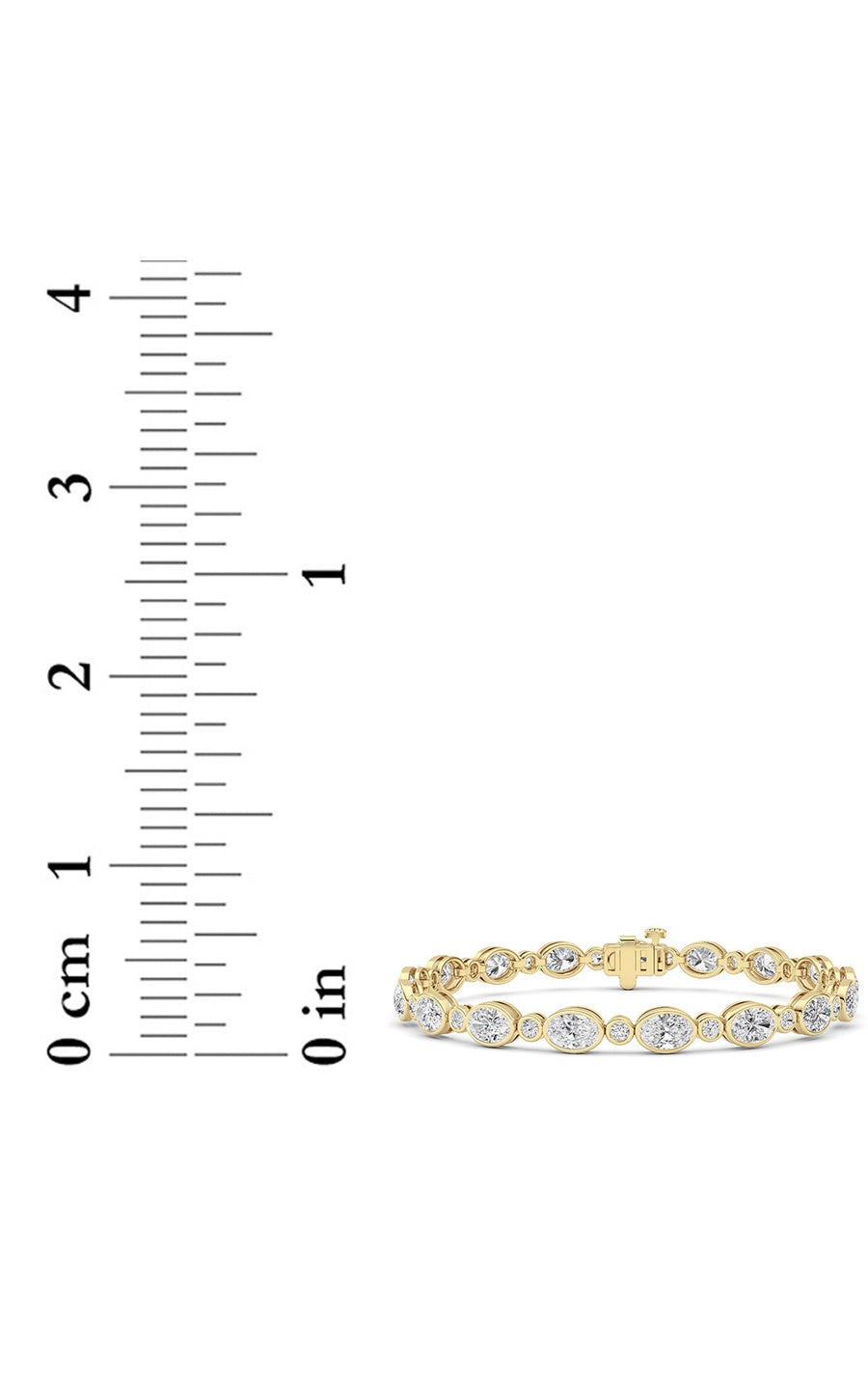 8Cttw Oval And Round Lab Grown Diamond (F/VS ) Bezel Set Bracelet in 14K Gold