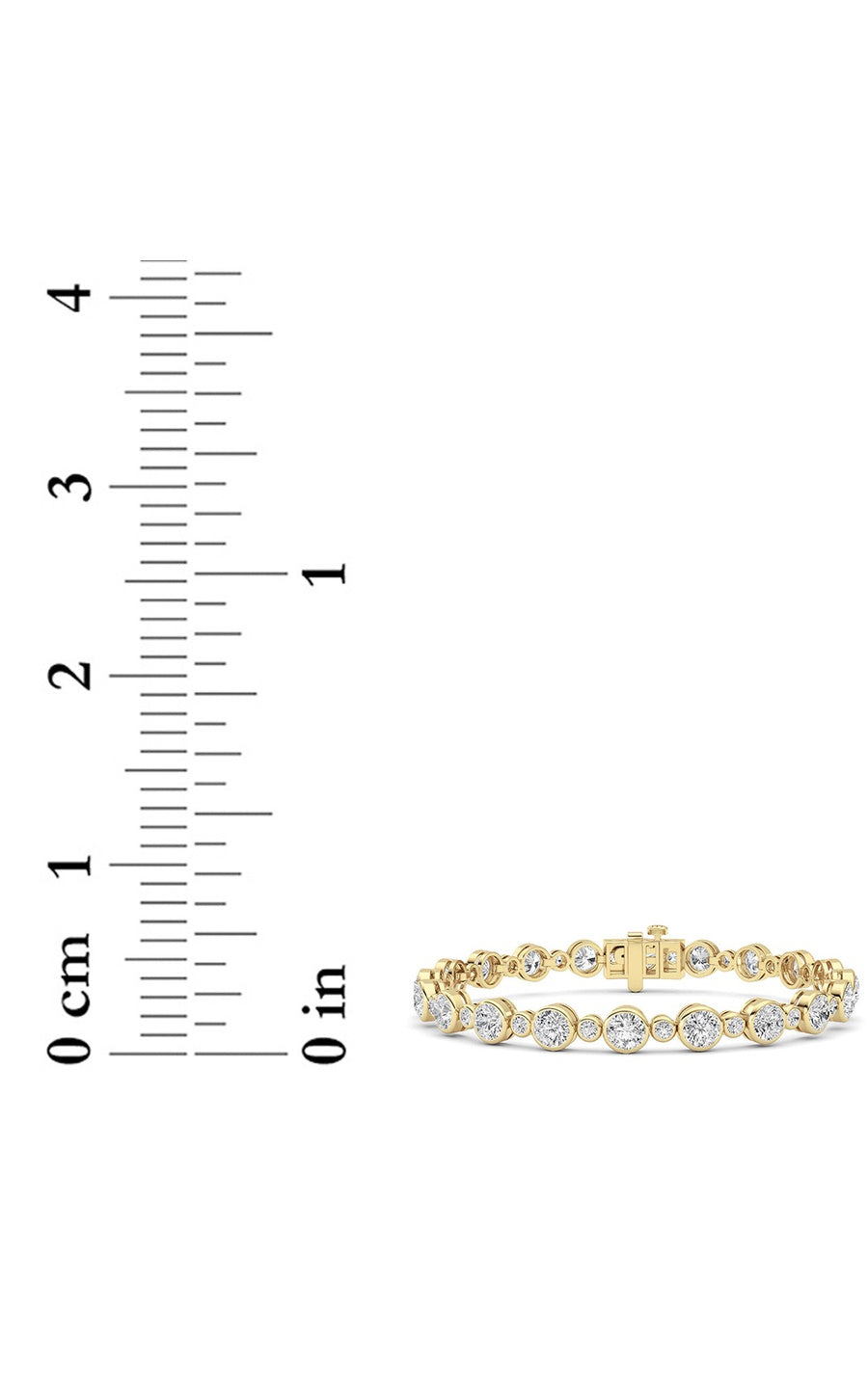 9CTW Round Lab Grown Diamond (F/VS ) Bezel Set Bracelet in 14K Gold