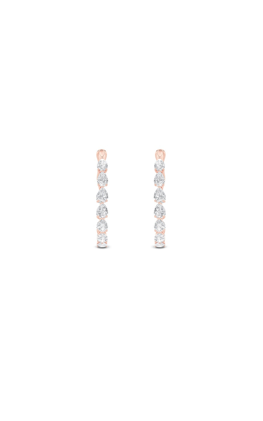4.25Cttw Pear Shaped Lab Grown Diamond (F/VS) Inside Out Hoop Earrings in 14K Gold