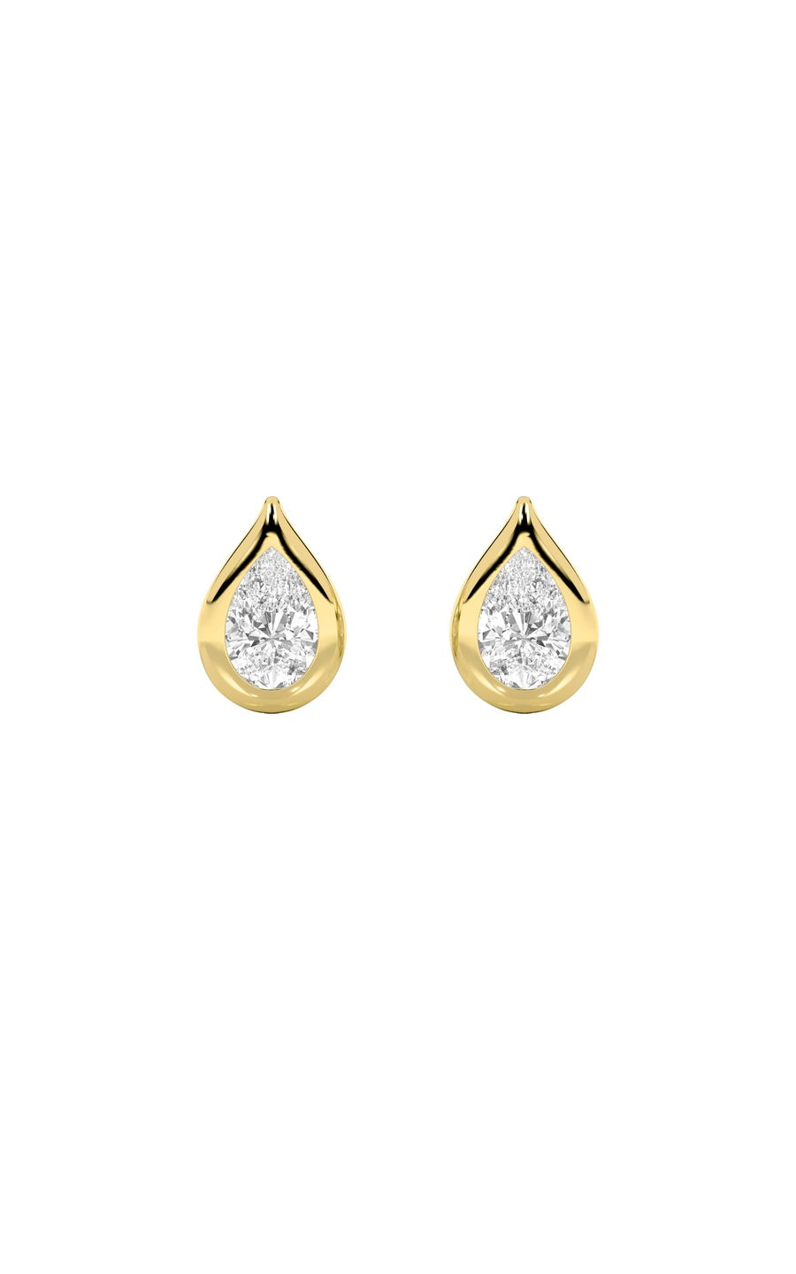 2Cttw Pear Shaped Lab Grown Diamond (F/VS) Stud Earrings in 14K Gold