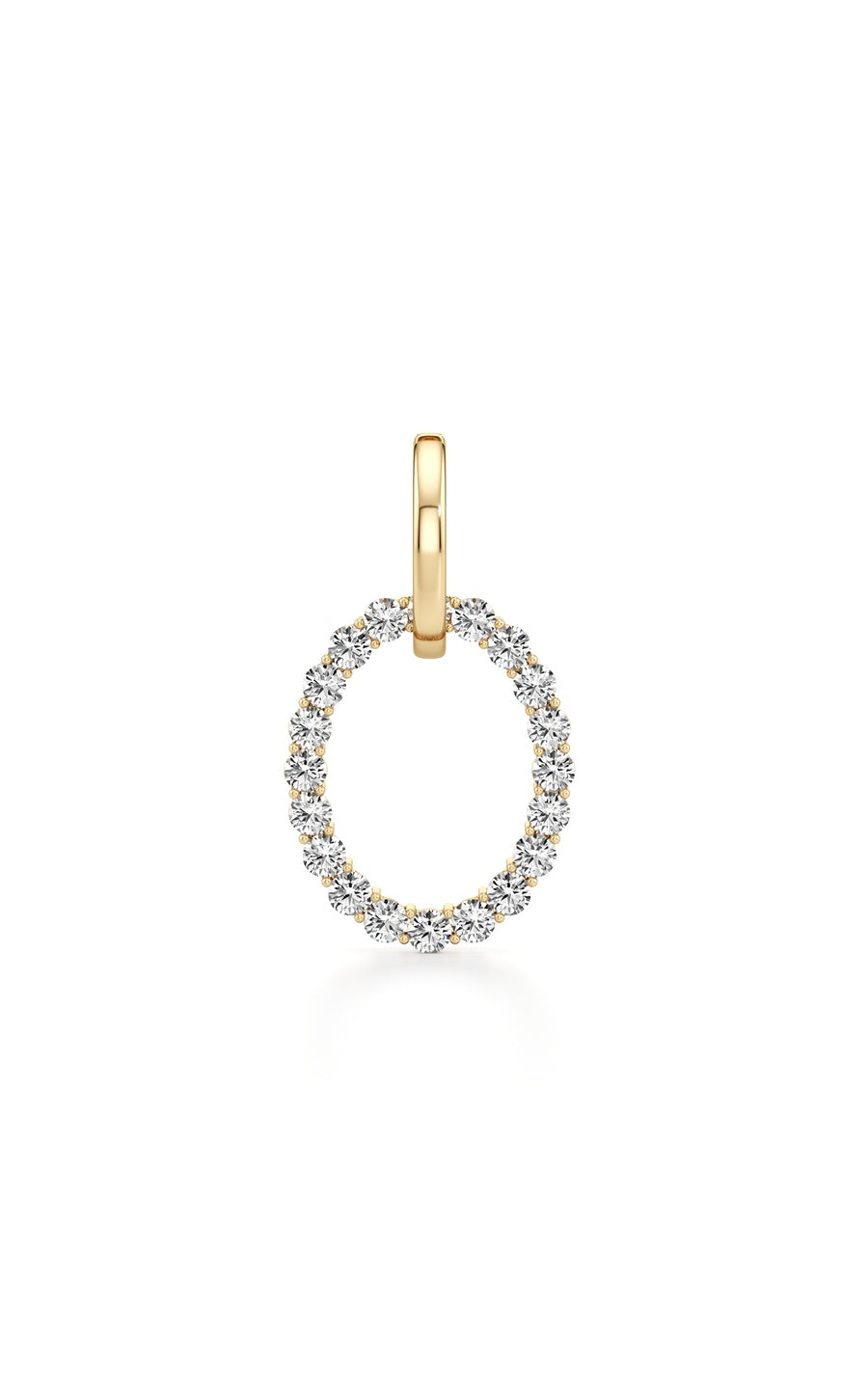 4Cttw Round Shaped Lab Grown Diamond (F/VS) Dangle Pendant and Hoop Earrings in 14K Gold