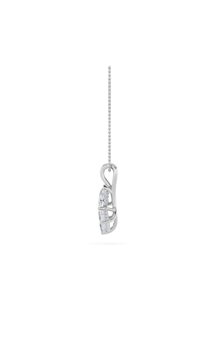 3Cttw Emerald Shaped Lab Grown Diamond (F/VS) Toiet Moi Pendant in 14K Gold