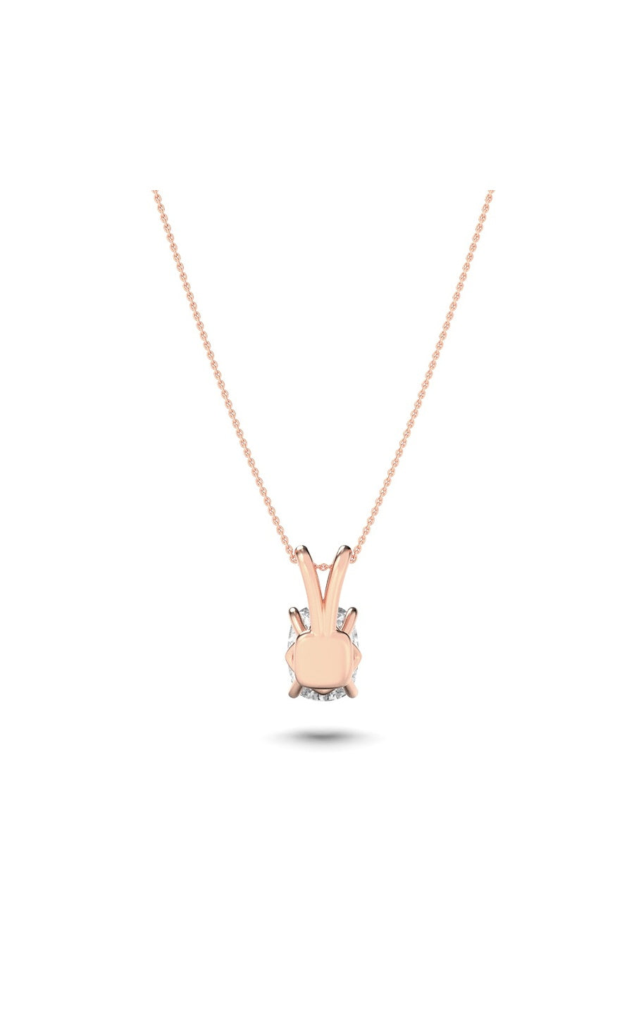 1Cttw Elongated Cushion Shaped Lab Grown Diamond (F/VS) Split Bale Solitaire Pendant in 14K Gold