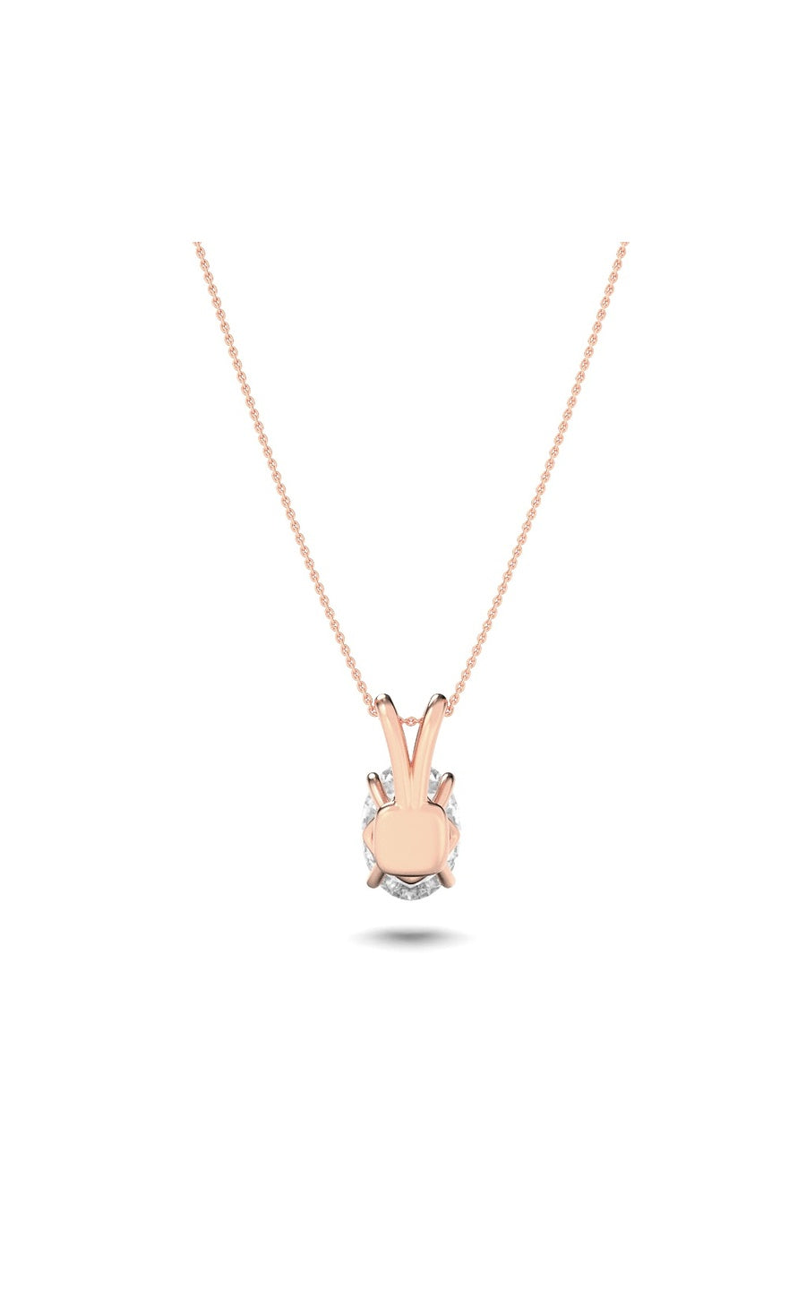 2Cttw Oval Shaped Lab Grown Diamond (F/VS) Split Bale Solitaire Pendant in 14K Gold