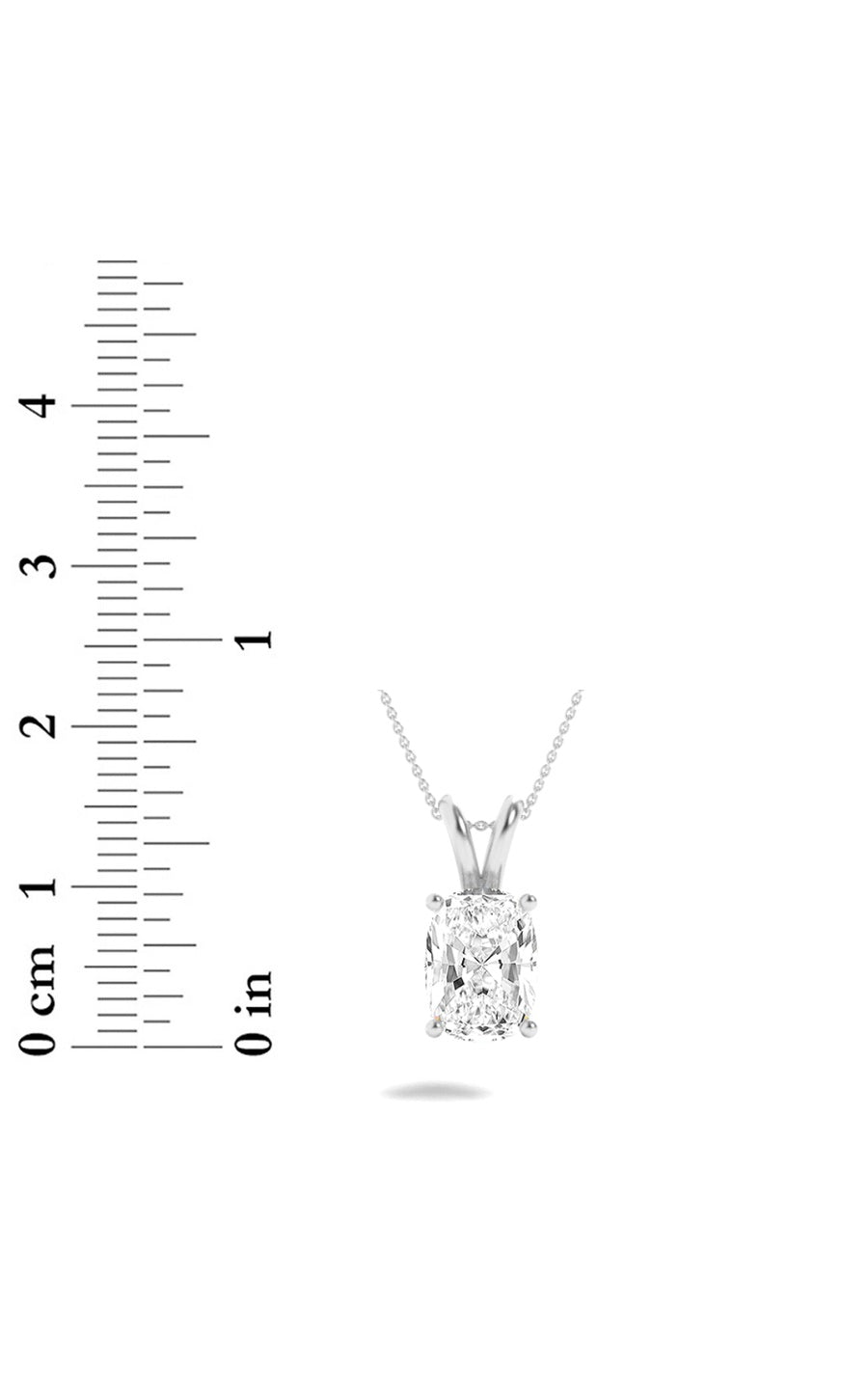 3CTW Elongated Cushion Shaped Lab Grown Diamond (F/VS) Solitaire Pendant in 14K Gold