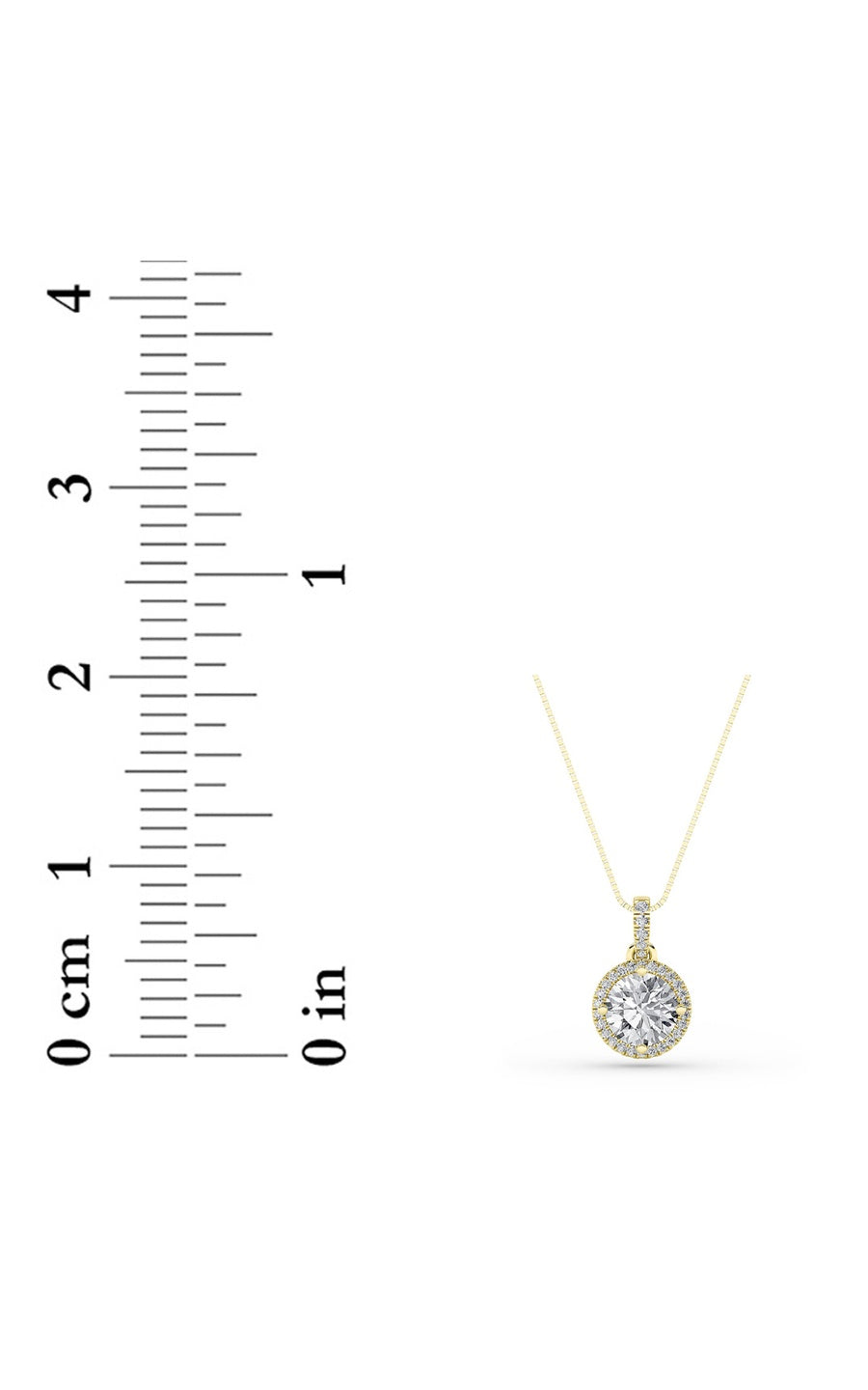 1.5Cttw Round Shaped Lab Grown Diamond (F/VS) Halo Pendant in 14K Gold